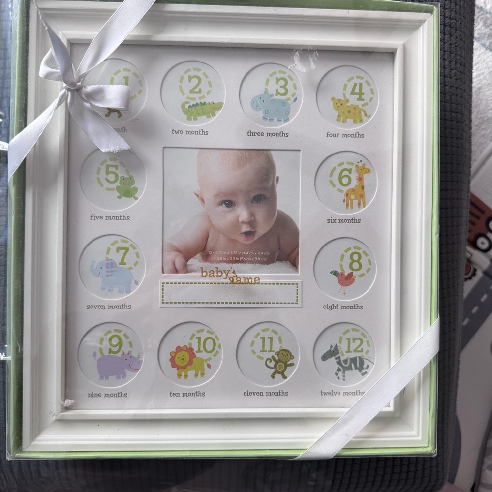 White Baby's First Year Photo Frame